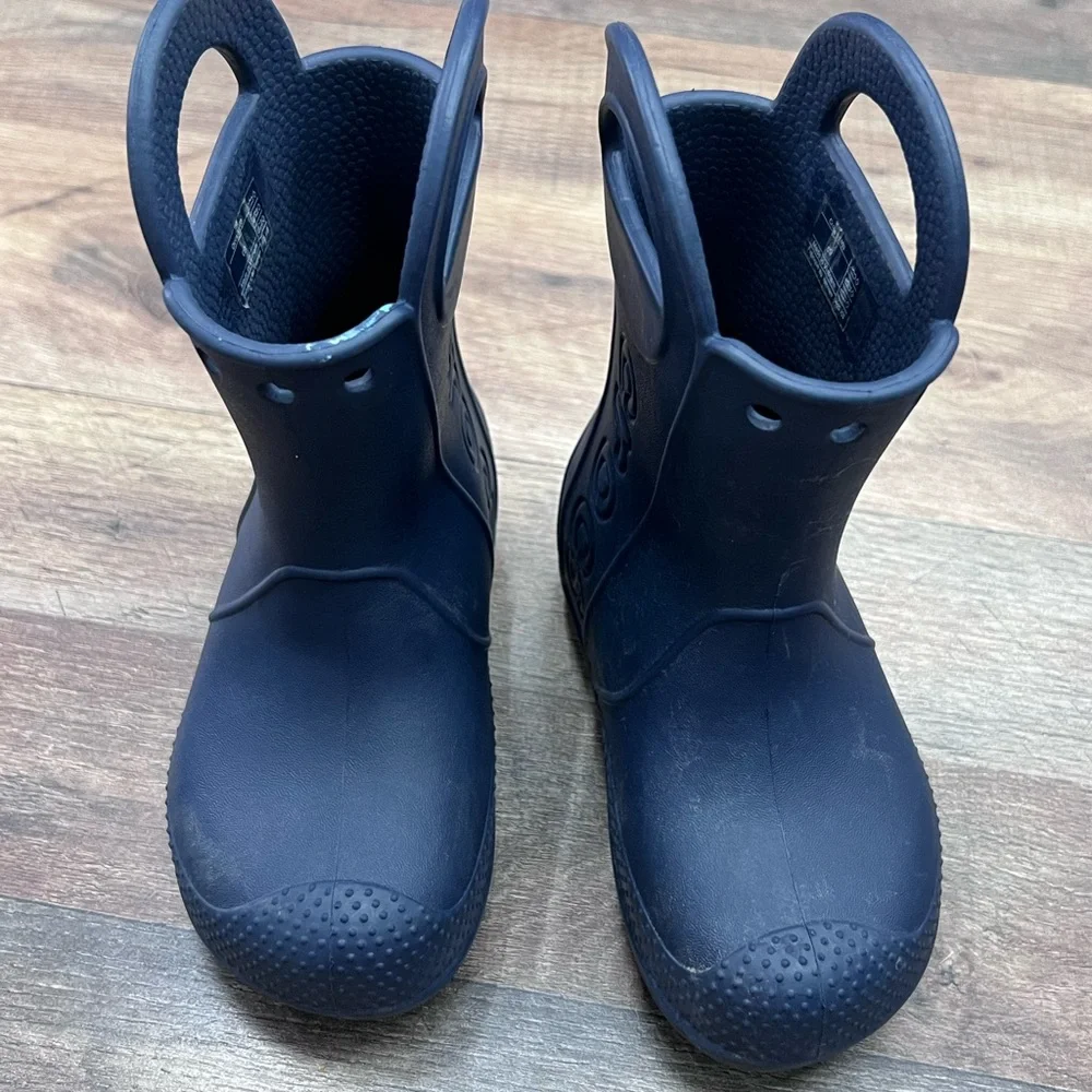 Crocs Kids Blue Pull On Rain Boots Size C 9